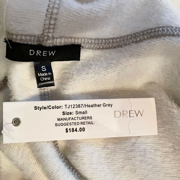 Drew Cardigan Sweater Gray Size SMALL Fleece Waterfall Style - Picture 5 of 5